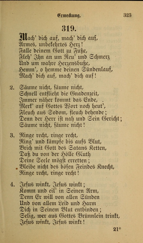 Die Glaubensharfe: Gesangbuch der deutschen Baptisten-Gemeinden. Herausgegeben auf Beschluß der Bundeskonferenz der Deutchen Baptisten-Gemeinden von America page 323