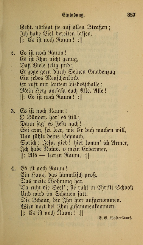 Die Glaubensharfe: Gesangbuch der deutschen Baptisten-Gemeinden. Herausgegeben auf Beschluß der Bundeskonferenz der Deutchen Baptisten-Gemeinden von America page 327