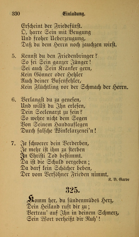 Die Glaubensharfe: Gesangbuch der deutschen Baptisten-Gemeinden. Herausgegeben auf Beschluß der Bundeskonferenz der Deutchen Baptisten-Gemeinden von America page 330