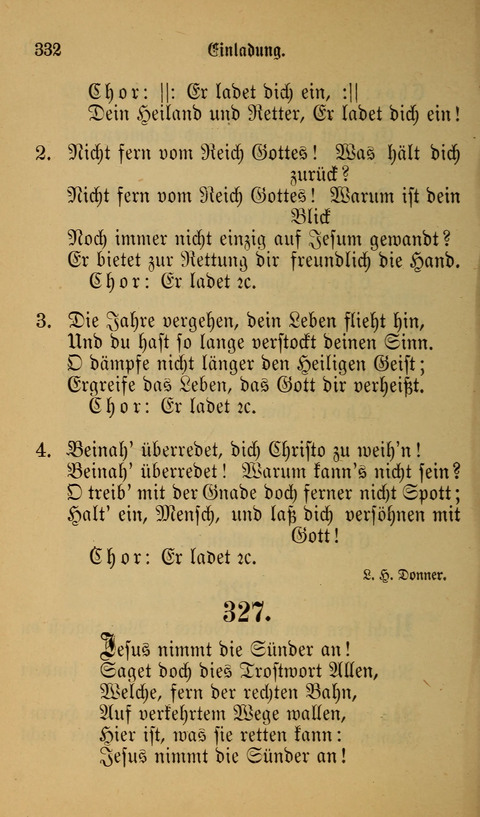 Die Glaubensharfe: Gesangbuch der deutschen Baptisten-Gemeinden. Herausgegeben auf Beschluß der Bundeskonferenz der Deutchen Baptisten-Gemeinden von America page 332