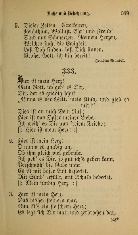 Die Glaubensharfe: Gesangbuch der deutschen Baptisten-Gemeinden. Herausgegeben auf Beschluß der Bundeskonferenz der Deutchen Baptisten-Gemeinden von America page 339