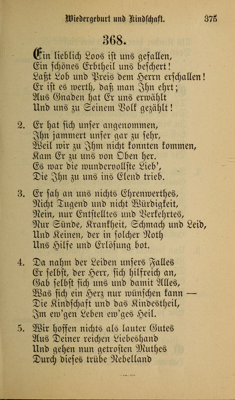 Die Glaubensharfe: Gesangbuch der deutschen Baptisten-Gemeinden. Herausgegeben auf Beschluß der Bundeskonferenz der Deutchen Baptisten-Gemeinden von America page 375