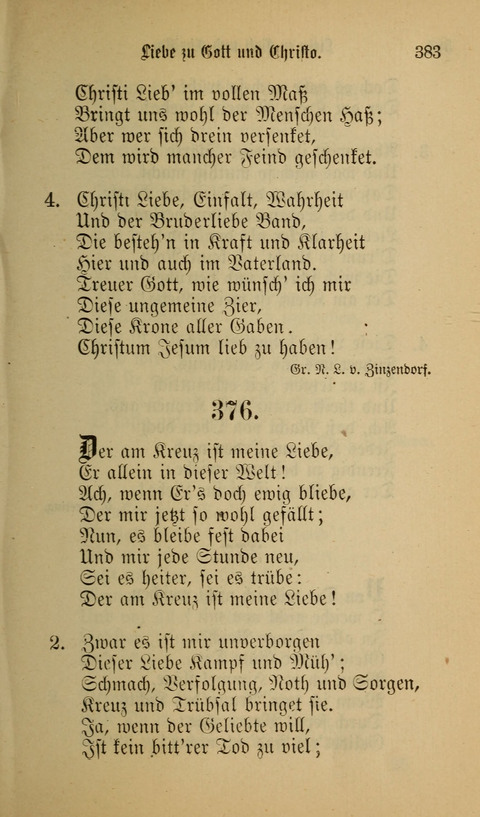 Die Glaubensharfe: Gesangbuch der deutschen Baptisten-Gemeinden. Herausgegeben auf Beschluß der Bundeskonferenz der Deutchen Baptisten-Gemeinden von America page 383