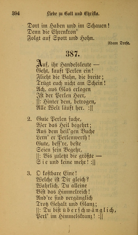 Die Glaubensharfe: Gesangbuch der deutschen Baptisten-Gemeinden. Herausgegeben auf Beschluß der Bundeskonferenz der Deutchen Baptisten-Gemeinden von America page 394