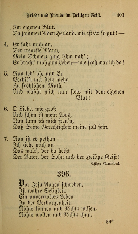 Die Glaubensharfe: Gesangbuch der deutschen Baptisten-Gemeinden. Herausgegeben auf Beschluß der Bundeskonferenz der Deutchen Baptisten-Gemeinden von America page 403