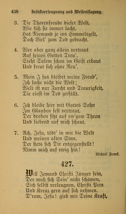 Die Glaubensharfe: Gesangbuch der deutschen Baptisten-Gemeinden. Herausgegeben auf Beschluß der Bundeskonferenz der Deutchen Baptisten-Gemeinden von America page 438