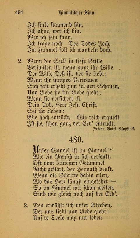 Die Glaubensharfe: Gesangbuch der deutschen Baptisten-Gemeinden. Herausgegeben auf Beschluß der Bundeskonferenz der Deutchen Baptisten-Gemeinden von America page 494