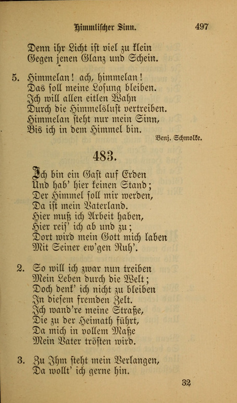 Die Glaubensharfe: Gesangbuch der deutschen Baptisten-Gemeinden. Herausgegeben auf Beschluß der Bundeskonferenz der Deutchen Baptisten-Gemeinden von America page 497