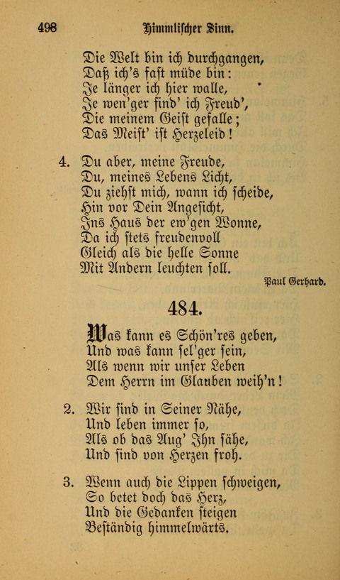 Die Glaubensharfe: Gesangbuch der deutschen Baptisten-Gemeinden. Herausgegeben auf Beschluß der Bundeskonferenz der Deutchen Baptisten-Gemeinden von America page 498