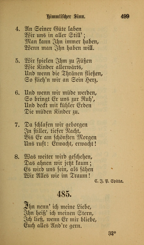 Die Glaubensharfe: Gesangbuch der deutschen Baptisten-Gemeinden. Herausgegeben auf Beschluß der Bundeskonferenz der Deutchen Baptisten-Gemeinden von America page 499