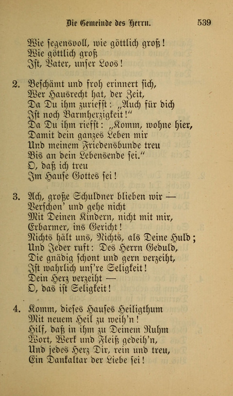 Die Glaubensharfe: Gesangbuch der deutschen Baptisten-Gemeinden. Herausgegeben auf Beschluß der Bundeskonferenz der Deutchen Baptisten-Gemeinden von America page 539