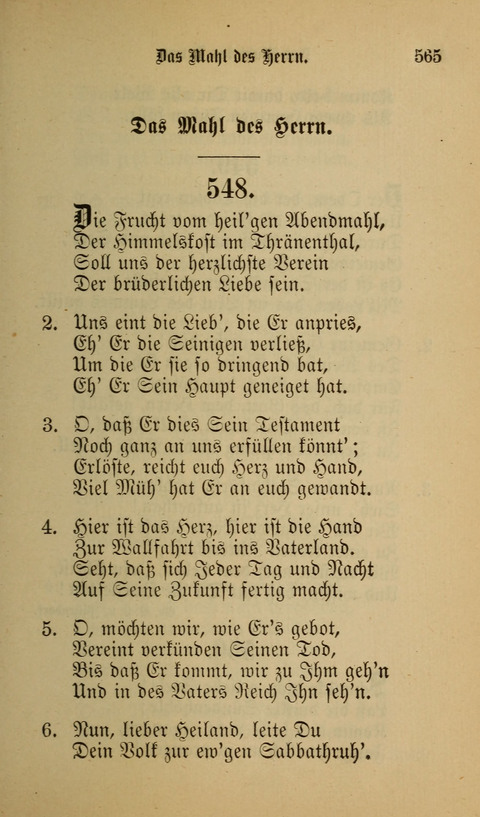 Die Glaubensharfe: Gesangbuch der deutschen Baptisten-Gemeinden. Herausgegeben auf Beschluß der Bundeskonferenz der Deutchen Baptisten-Gemeinden von America page 565