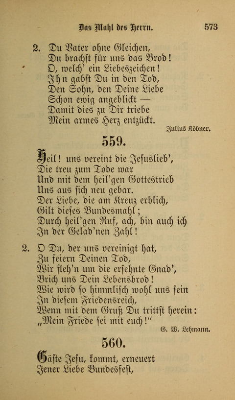 Die Glaubensharfe: Gesangbuch der deutschen Baptisten-Gemeinden. Herausgegeben auf Beschluß der Bundeskonferenz der Deutchen Baptisten-Gemeinden von America page 573