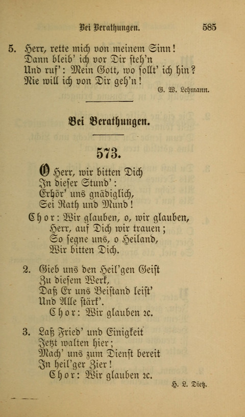 Die Glaubensharfe: Gesangbuch der deutschen Baptisten-Gemeinden. Herausgegeben auf Beschluß der Bundeskonferenz der Deutchen Baptisten-Gemeinden von America page 585