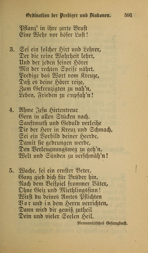 Die Glaubensharfe: Gesangbuch der deutschen Baptisten-Gemeinden. Herausgegeben auf Beschluß der Bundeskonferenz der Deutchen Baptisten-Gemeinden von America page 591