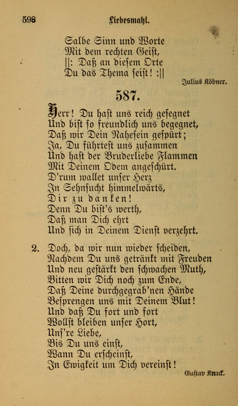 Die Glaubensharfe: Gesangbuch der deutschen Baptisten-Gemeinden. Herausgegeben auf Beschluß der Bundeskonferenz der Deutchen Baptisten-Gemeinden von America page 598