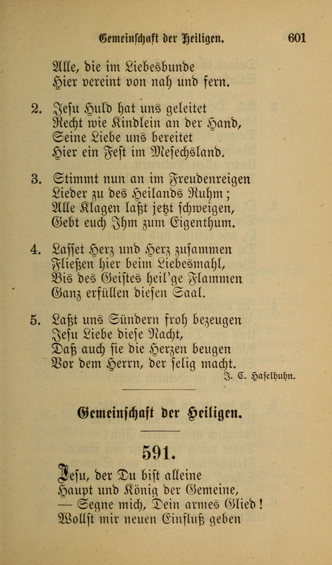 Die Glaubensharfe: Gesangbuch der deutschen Baptisten-Gemeinden. Herausgegeben auf Beschluß der Bundeskonferenz der Deutchen Baptisten-Gemeinden von America page 601