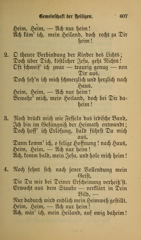 Die Glaubensharfe: Gesangbuch der deutschen Baptisten-Gemeinden. Herausgegeben auf Beschluß der Bundeskonferenz der Deutchen Baptisten-Gemeinden von America page 607