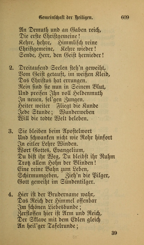 Die Glaubensharfe: Gesangbuch der deutschen Baptisten-Gemeinden. Herausgegeben auf Beschluß der Bundeskonferenz der Deutchen Baptisten-Gemeinden von America page 609