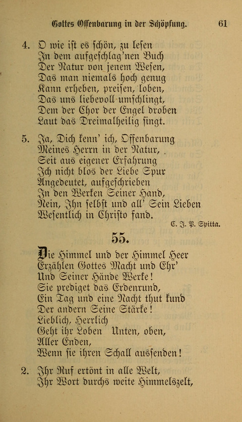 Die Glaubensharfe: Gesangbuch der deutschen Baptisten-Gemeinden. Herausgegeben auf Beschluß der Bundeskonferenz der Deutchen Baptisten-Gemeinden von America page 61