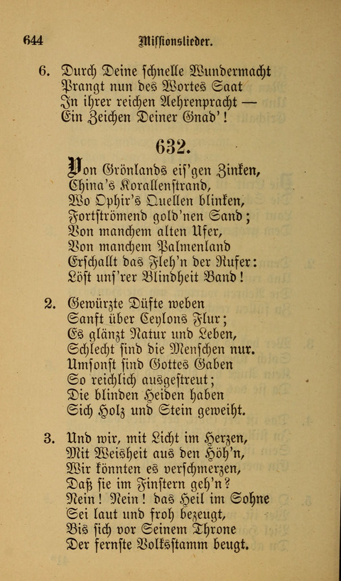 Die Glaubensharfe: Gesangbuch der deutschen Baptisten-Gemeinden. Herausgegeben auf Beschluß der Bundeskonferenz der Deutchen Baptisten-Gemeinden von America page 644