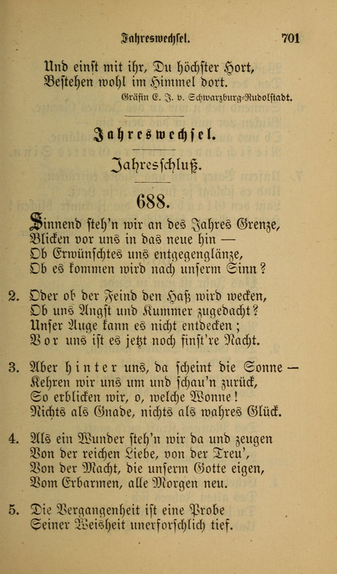 Die Glaubensharfe: Gesangbuch der deutschen Baptisten-Gemeinden. Herausgegeben auf Beschluß der Bundeskonferenz der Deutchen Baptisten-Gemeinden von America page 701