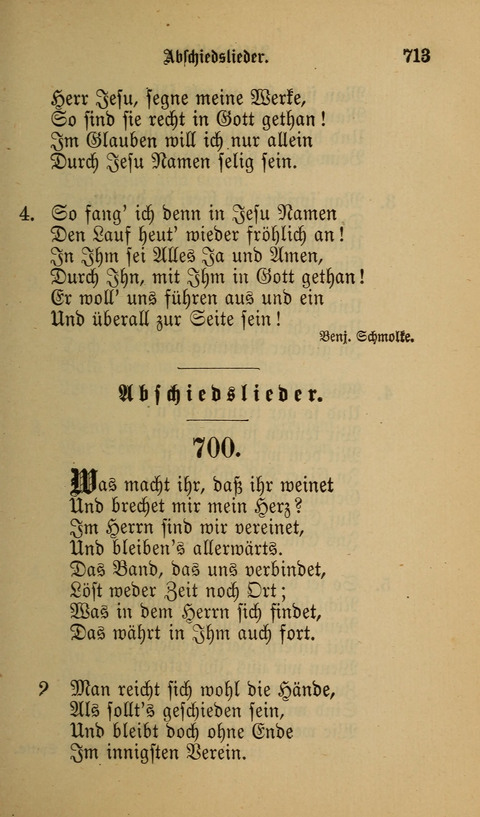 Die Glaubensharfe: Gesangbuch der deutschen Baptisten-Gemeinden. Herausgegeben auf Beschluß der Bundeskonferenz der Deutchen Baptisten-Gemeinden von America page 713