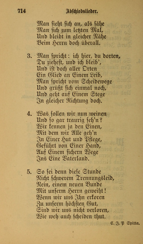 Die Glaubensharfe: Gesangbuch der deutschen Baptisten-Gemeinden. Herausgegeben auf Beschluß der Bundeskonferenz der Deutchen Baptisten-Gemeinden von America page 714