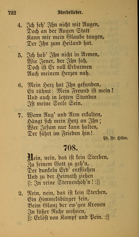 Die Glaubensharfe: Gesangbuch der deutschen Baptisten-Gemeinden. Herausgegeben auf Beschluß der Bundeskonferenz der Deutchen Baptisten-Gemeinden von America page 722