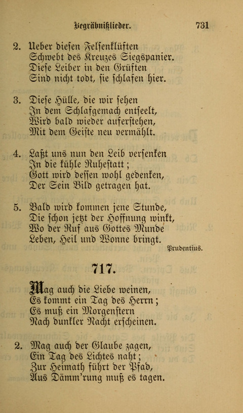 Die Glaubensharfe: Gesangbuch der deutschen Baptisten-Gemeinden. Herausgegeben auf Beschluß der Bundeskonferenz der Deutchen Baptisten-Gemeinden von America page 731