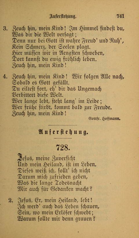 Die Glaubensharfe: Gesangbuch der deutschen Baptisten-Gemeinden. Herausgegeben auf Beschluß der Bundeskonferenz der Deutchen Baptisten-Gemeinden von America page 741