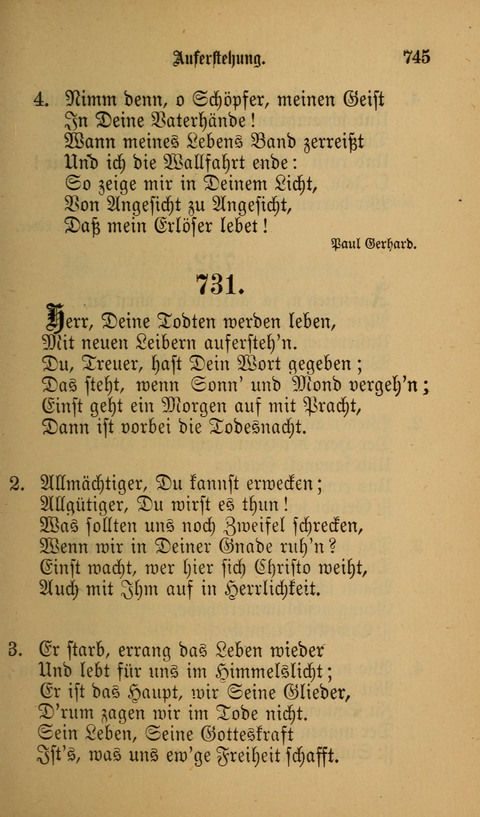 Die Glaubensharfe: Gesangbuch der deutschen Baptisten-Gemeinden. Herausgegeben auf Beschluß der Bundeskonferenz der Deutchen Baptisten-Gemeinden von America page 745