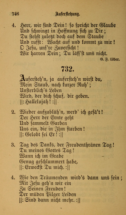 Die Glaubensharfe: Gesangbuch der deutschen Baptisten-Gemeinden. Herausgegeben auf Beschluß der Bundeskonferenz der Deutchen Baptisten-Gemeinden von America page 746