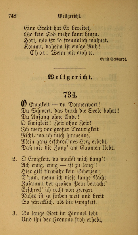 Die Glaubensharfe: Gesangbuch der deutschen Baptisten-Gemeinden. Herausgegeben auf Beschluß der Bundeskonferenz der Deutchen Baptisten-Gemeinden von America page 748