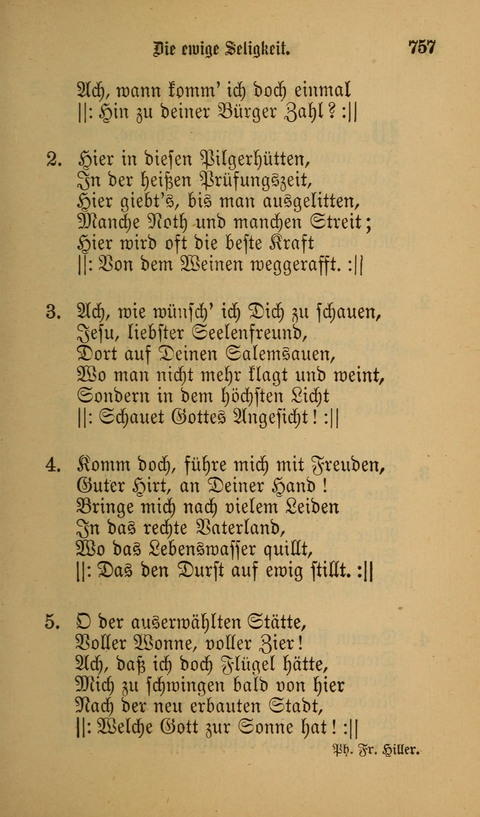 Die Glaubensharfe: Gesangbuch der deutschen Baptisten-Gemeinden. Herausgegeben auf Beschluß der Bundeskonferenz der Deutchen Baptisten-Gemeinden von America page 757