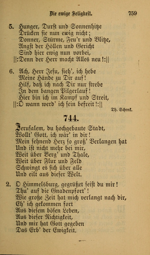 Die Glaubensharfe: Gesangbuch der deutschen Baptisten-Gemeinden. Herausgegeben auf Beschluß der Bundeskonferenz der Deutchen Baptisten-Gemeinden von America page 759