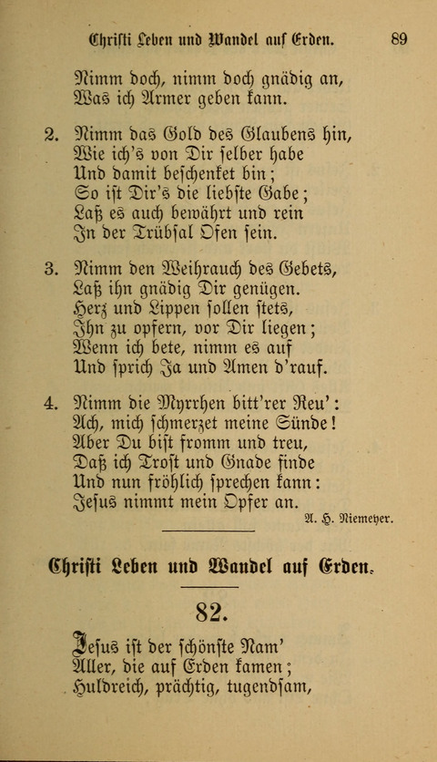 Die Glaubensharfe: Gesangbuch der deutschen Baptisten-Gemeinden. Herausgegeben auf Beschluß der Bundeskonferenz der Deutchen Baptisten-Gemeinden von America page 89