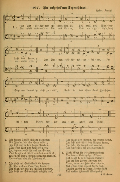 Die Glaubensharfe (With Melodies): Gesangbuch der deutschen Baptisten-Gemeinden. Herausgegeben auf Beschluß der Bundeskonferenz der Deutchen Baptisten-Gemeinden von America (2. ed) page 103