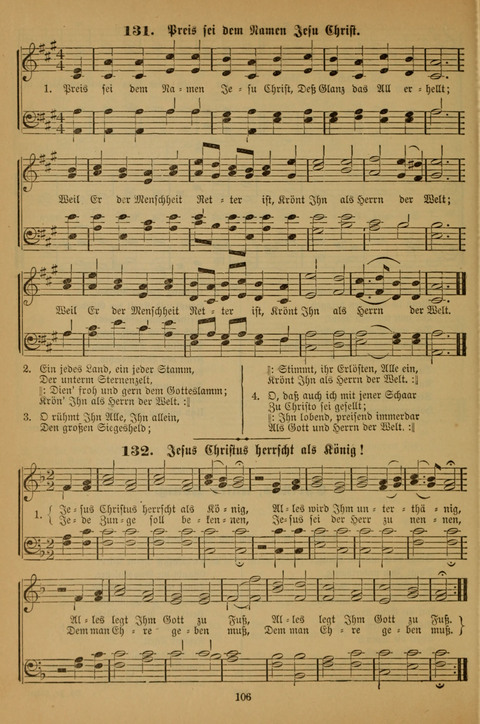 Die Glaubensharfe (With Melodies): Gesangbuch der deutschen Baptisten-Gemeinden. Herausgegeben auf Beschluß der Bundeskonferenz der Deutchen Baptisten-Gemeinden von America (2. ed) page 106