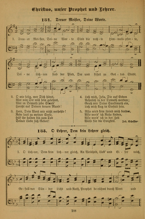 Die Glaubensharfe (With Melodies): Gesangbuch der deutschen Baptisten-Gemeinden. Herausgegeben auf Beschluß der Bundeskonferenz der Deutchen Baptisten-Gemeinden von America (2. ed) page 108