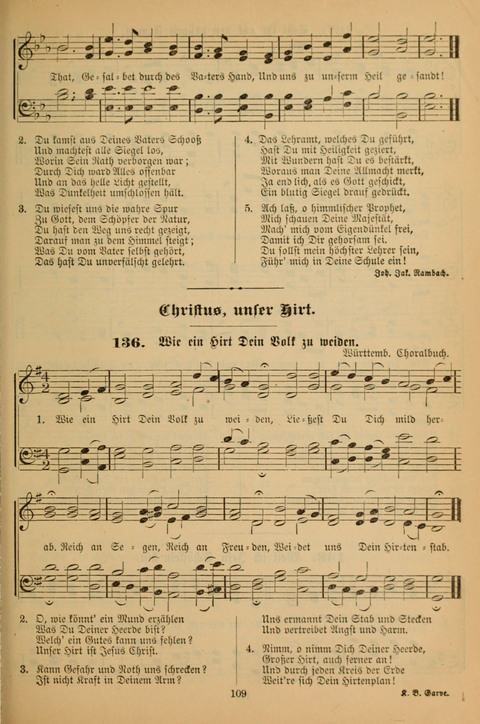 Die Glaubensharfe (With Melodies): Gesangbuch der deutschen Baptisten-Gemeinden. Herausgegeben auf Beschluß der Bundeskonferenz der Deutchen Baptisten-Gemeinden von America (2. ed) page 109