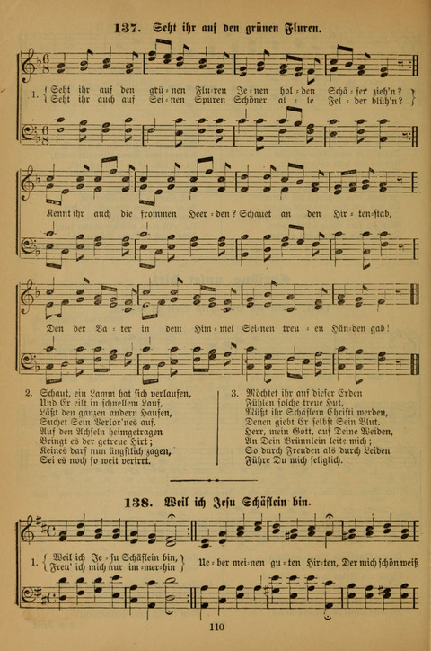 Die Glaubensharfe (With Melodies): Gesangbuch der deutschen Baptisten-Gemeinden. Herausgegeben auf Beschluß der Bundeskonferenz der Deutchen Baptisten-Gemeinden von America (2. ed) page 110