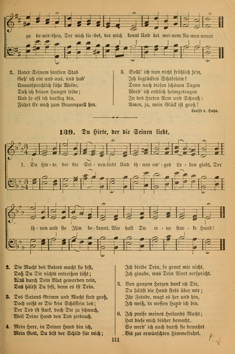 Die Glaubensharfe (With Melodies): Gesangbuch der deutschen Baptisten-Gemeinden. Herausgegeben auf Beschluß der Bundeskonferenz der Deutchen Baptisten-Gemeinden von America (2. ed) page 111