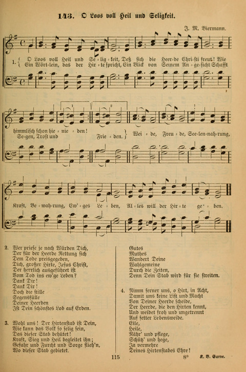 Die Glaubensharfe (With Melodies): Gesangbuch der deutschen Baptisten-Gemeinden. Herausgegeben auf Beschluß der Bundeskonferenz der Deutchen Baptisten-Gemeinden von America (2. ed) page 115