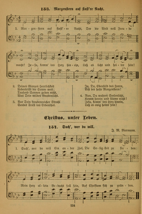 Die Glaubensharfe (With Melodies): Gesangbuch der deutschen Baptisten-Gemeinden. Herausgegeben auf Beschluß der Bundeskonferenz der Deutchen Baptisten-Gemeinden von America (2. ed) page 124