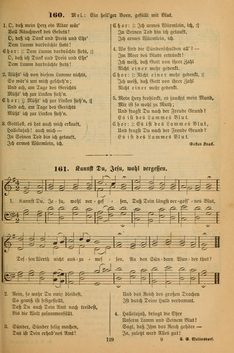 Die Glaubensharfe (With Melodies): Gesangbuch der deutschen Baptisten-Gemeinden. Herausgegeben auf Beschluß der Bundeskonferenz der Deutchen Baptisten-Gemeinden von America (2. ed) page 129