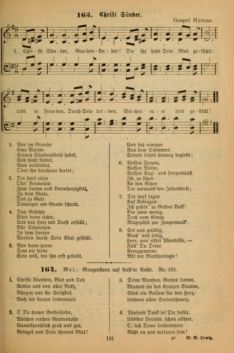 Die Glaubensharfe (With Melodies): Gesangbuch der deutschen Baptisten-Gemeinden. Herausgegeben auf Beschluß der Bundeskonferenz der Deutchen Baptisten-Gemeinden von America (2. ed) page 131