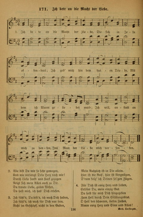 Die Glaubensharfe (With Melodies): Gesangbuch der deutschen Baptisten-Gemeinden. Herausgegeben auf Beschluß der Bundeskonferenz der Deutchen Baptisten-Gemeinden von America (2. ed) page 136