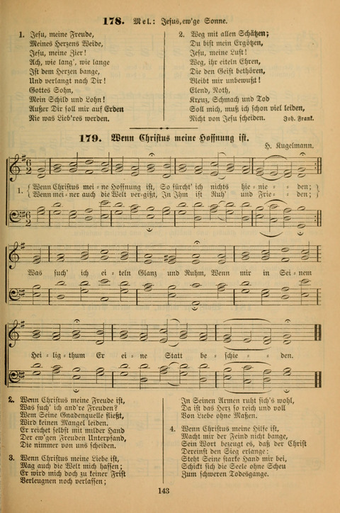 Die Glaubensharfe (With Melodies): Gesangbuch der deutschen Baptisten-Gemeinden. Herausgegeben auf Beschluß der Bundeskonferenz der Deutchen Baptisten-Gemeinden von America (2. ed) page 143