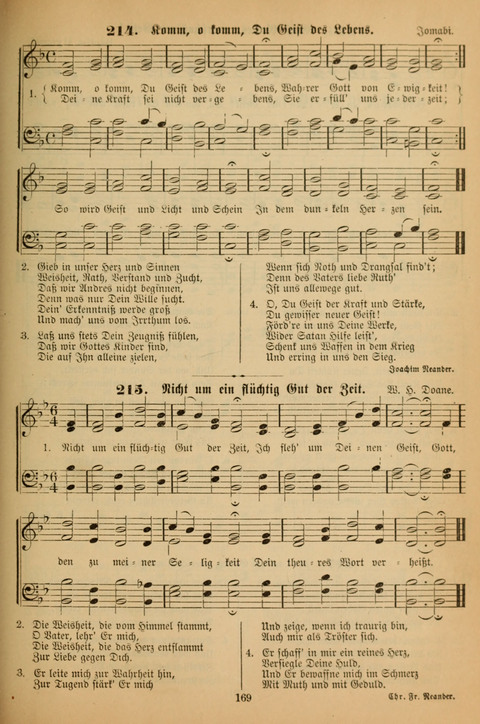 Die Glaubensharfe (With Melodies): Gesangbuch der deutschen Baptisten-Gemeinden. Herausgegeben auf Beschluß der Bundeskonferenz der Deutchen Baptisten-Gemeinden von America (2. ed) page 169